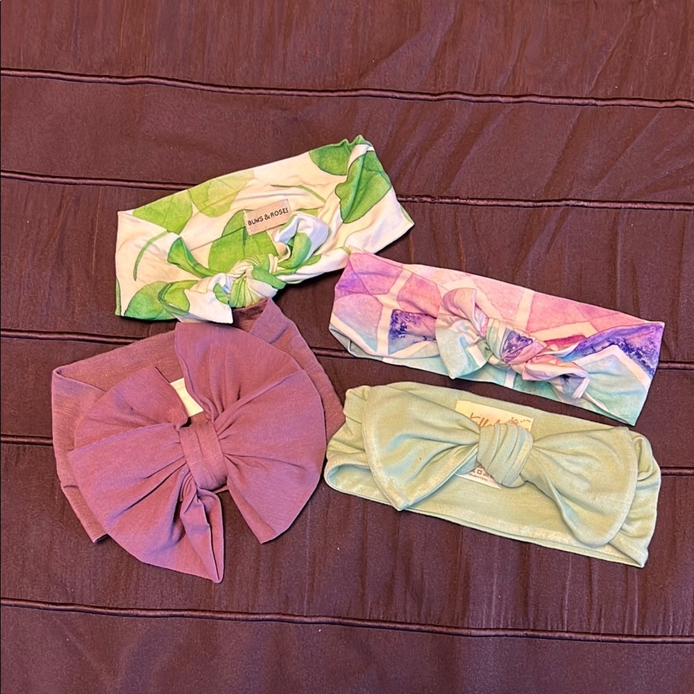 Set of four baby headbands